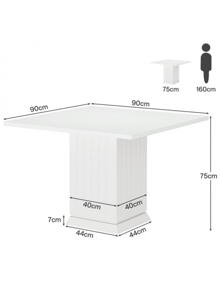 lille firkantet kvadratisk spisebord indretning billigt hvid