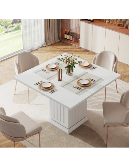 lille firkantet kvadratisk spisebord indretning billigt hvid