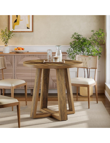 rundt spisebord indretning 80 brun