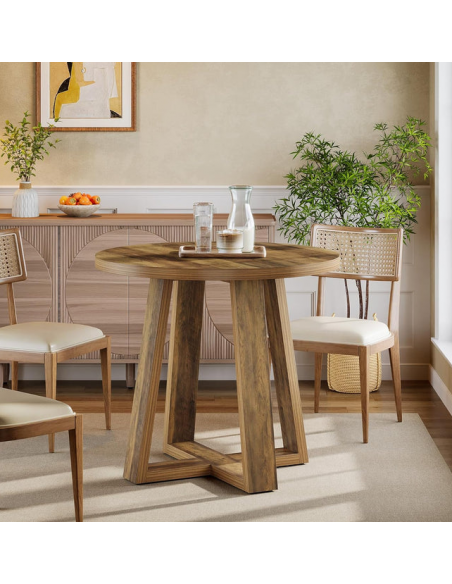 rundt spisebord indretning 80 brun