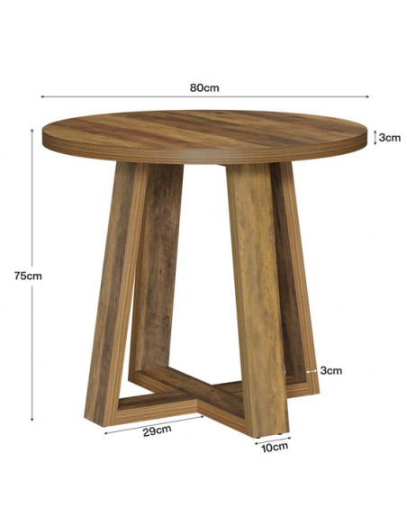 rundt spisebord indretning 80 brun