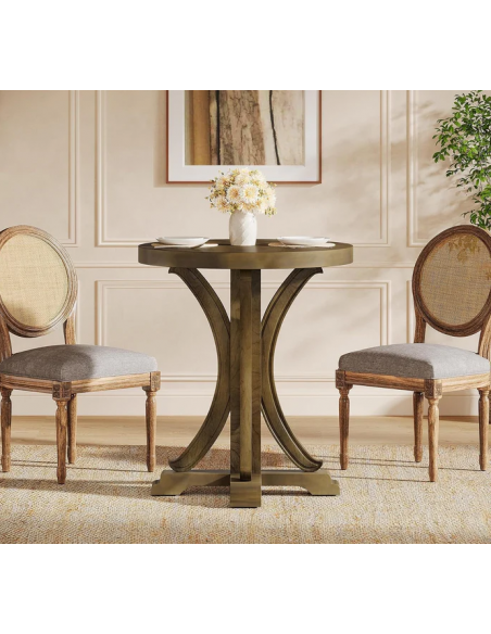 rundt spisebord indretning 60 brun