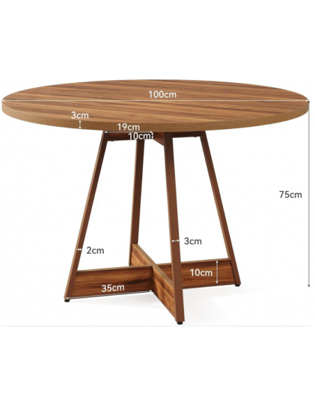 rundt spisebord indretning 100 brun