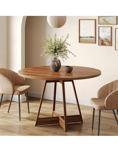 rundt spisebord indretning 100 brun