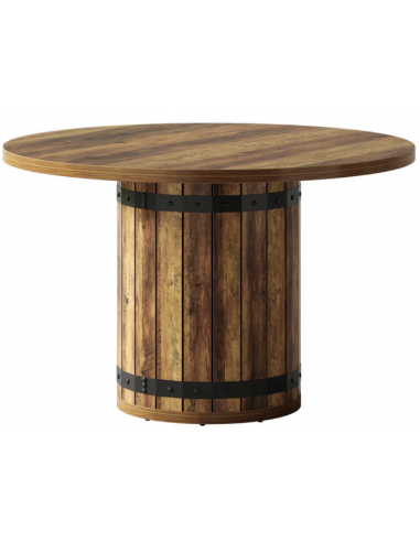 rundt spisebord indretning 100 sort brun rustikt