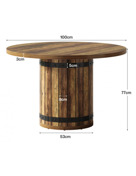 rundt spisebord indretning 100 sort brun rustikt