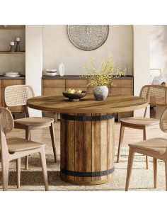 rundt spisebord indretning 100 sort brun rustikt 2