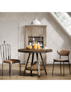 rundt spisebord indretning 90 sort brun rustikt 2