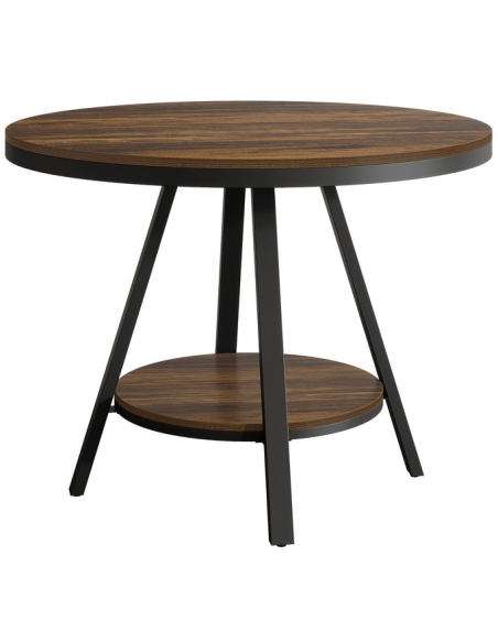 rundt spisebord indretning 90 sort brun rustikt