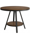 Rundt spisebord i metal og møbelplade Ø90 cm - Sort/Brun