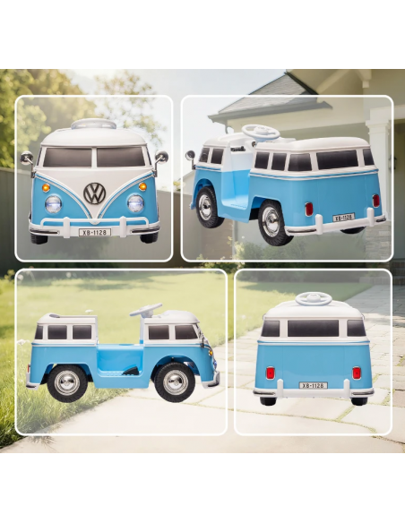 traktor elbil bil elektrisk børn udendørs legetøj udeleg indendørs vw bus retro