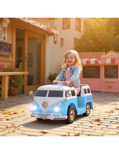 traktor elbil bil elektrisk børn udendørs legetøj udeleg indendørs vw bus retro 2