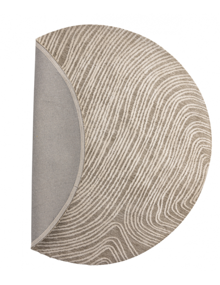 løst tæppe stue gulvtæppe rundt beige Ø200