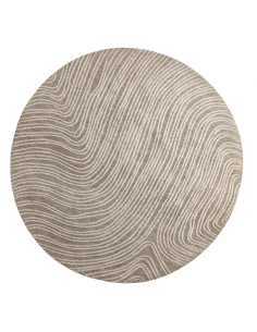 løst tæppe stue gulvtæppe rundt beige Ø200