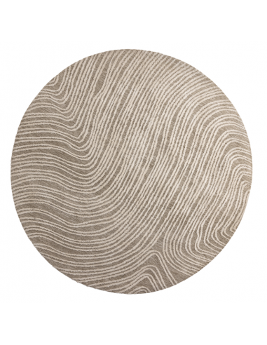 løst tæppe stue gulvtæppe rundt beige Ø200