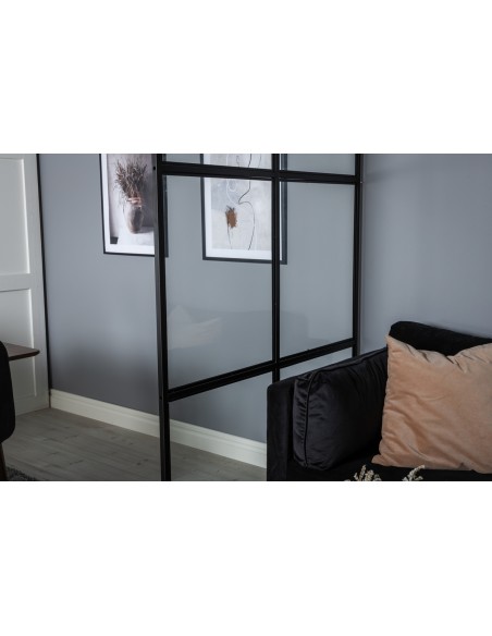 skillevæg industrivæg væg glasvæg rumdeler sort design glas new york