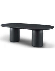 ovalt spisebord egetræ eg ovale spiseborde sort moderne design