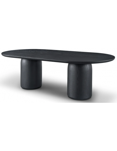 ovalt spisebord egetræ eg ovale spiseborde sort moderne design