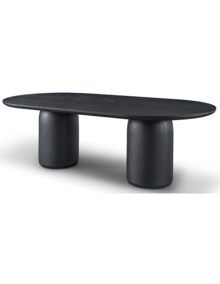 ovalt spisebord egetræ eg ovale spiseborde sort moderne design