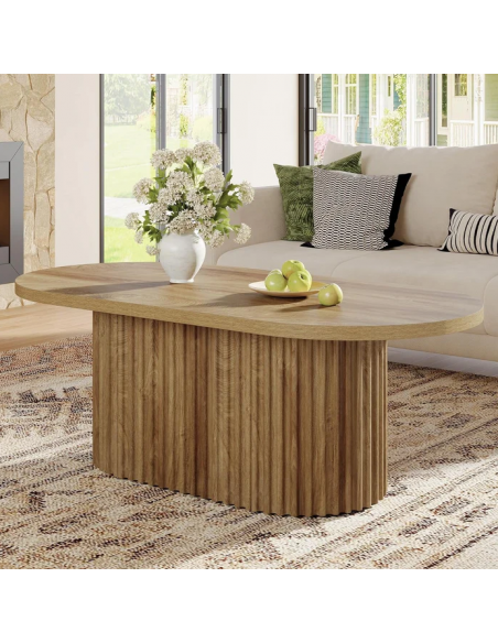 ovalt sofabord træ moderne design indretning