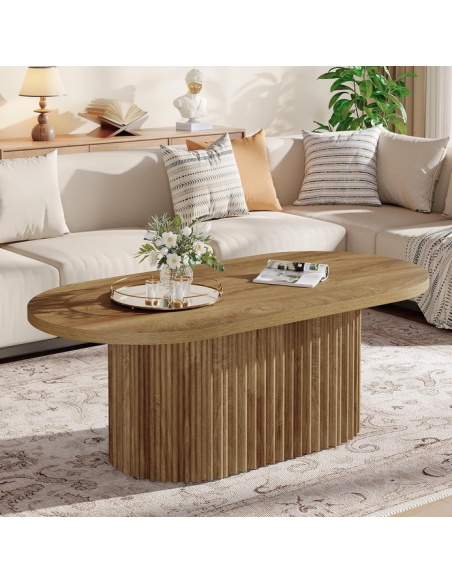 ovalt sofabord træ moderne design indretning