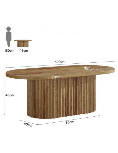 ovalt sofabord træ moderne design indretning