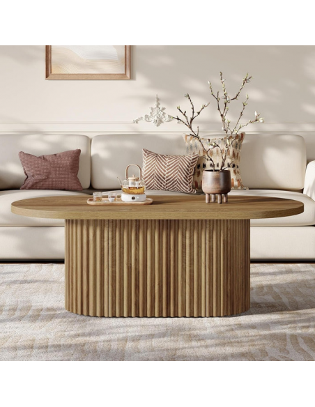 ovalt sofabord træ moderne design indretning