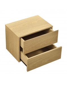 væghængt sengebord natbord vægmontering træ 2