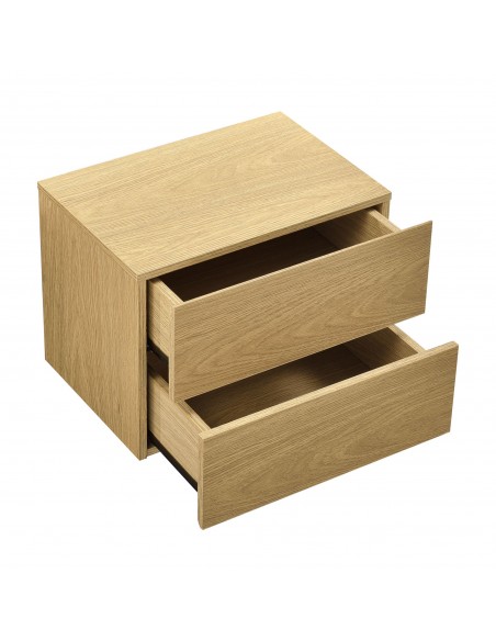 væghængt sengebord natbord vægmontering træ