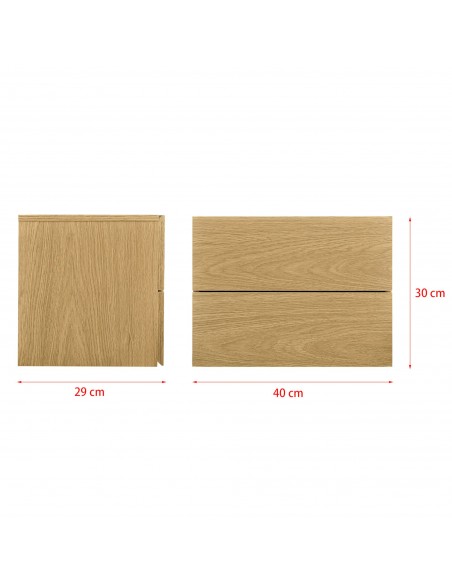 væghængt sengebord natbord vægmontering træ