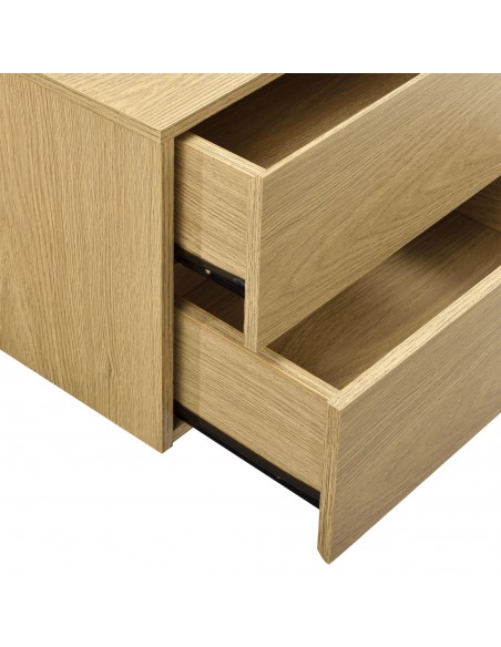 væghængt sengebord natbord vægmontering træ