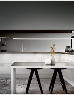 langbordspendel moderne design køkken spisebord led hvid 2