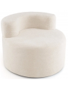 CURVA Lænestol i teddy plys polyester Ø82 cm - Beige