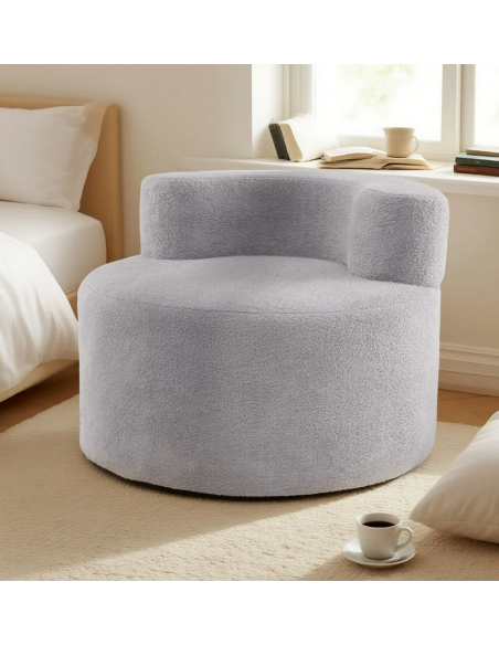 lænestol moderne design stof teddy plys billig grå børneværelse børnestol