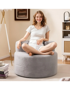 lænestol moderne design stof teddy plys billig grå børneværelse børnestol 2