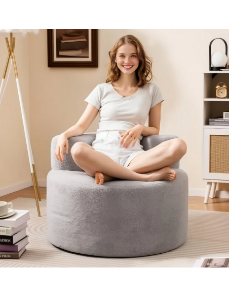 lænestol moderne design stof teddy plys billig grå børneværelse børnestol