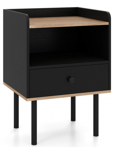 sengebord natbord soveværelse billig opbevaring sort