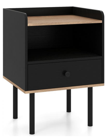 sengebord natbord soveværelse billig opbevaring sort