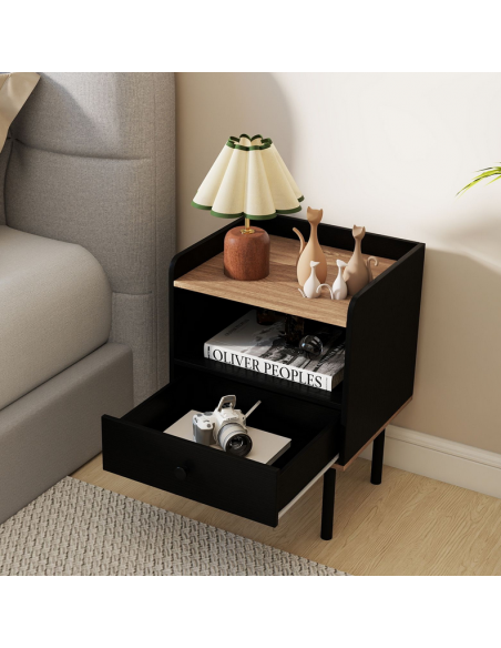 sengebord natbord soveværelse billig opbevaring sort