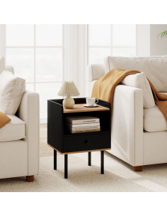 sengebord natbord soveværelse billig opbevaring sort 2