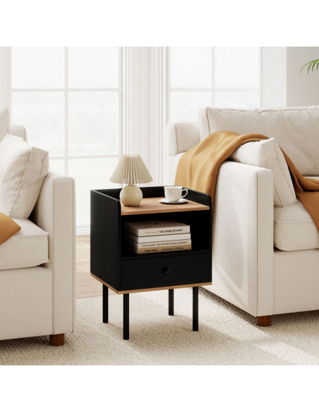 sengebord natbord soveværelse billig opbevaring sort