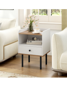 sengebord natbord soveværelse billig opbevaring hvid 2