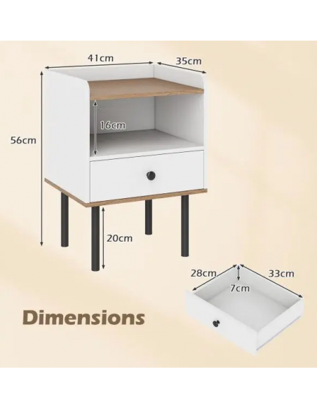 sengebord natbord soveværelse billig opbevaring hvid