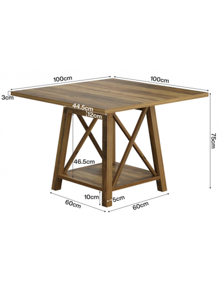 lille firkantet kvadratisk spisebord indretning billigt træ