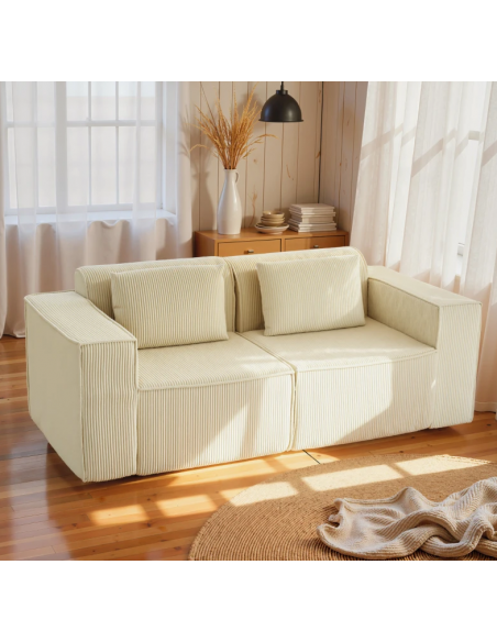 sofa moderne design stof 2 3 personer billig beige buet børnesofa børneværelse