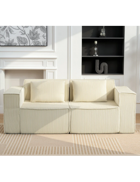 sofa moderne design stof 2 3 personer billig beige buet børnesofa børneværelse