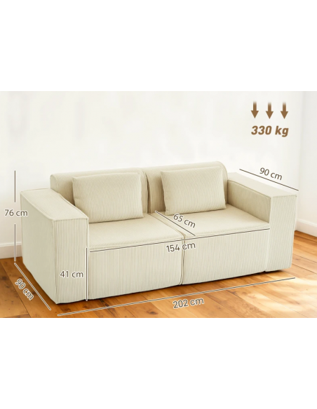 sofa moderne design stof 2 3 personer billig beige buet børnesofa børneværelse