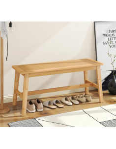 bænk entre garderobe soveværelse moderne design spisebænk træ bambus 2