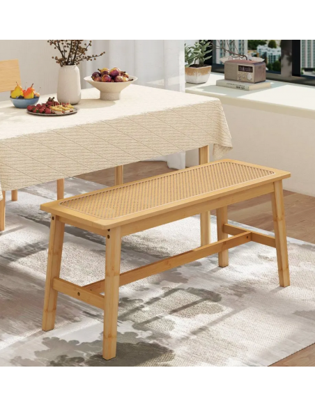 bænk entre garderobe soveværelse moderne design spisebænk træ bambus