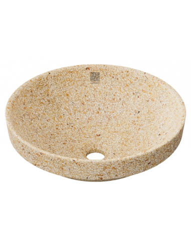 nedfældet rund håndvask træ woodio moderne design badeværelse bordplade